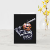 スケルトン遊野球選手ハロウィーン カード (黄色い花)