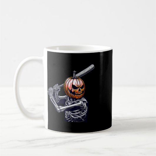 スケルトン遊野球選手ハロウィーン コーヒーマグカップ (左)