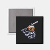 スケルトン遊野球選手ハロウィーン マグネット (正面/裏面)