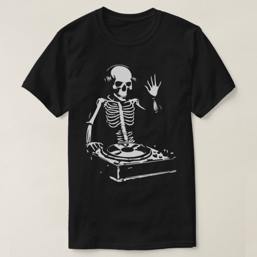 スケルトン遊djの音楽 tシャツ (デザイン正面)