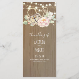 スケルトン鍵とロックヴィンテージ結婚式プログラム プログラム