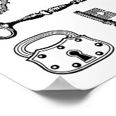 スケルトン鍵とロック ポスター (角)