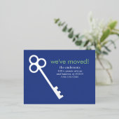 スケルトン鍵の動くアナウンス 箔招待状ポストカード (立ち正面)