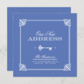 スケルトン鍵の移行発表 |青と白 案内状 (正面/裏面)