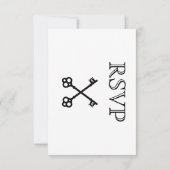 スケルトン鍵ウェディングRSVPカード 出欠カード (裏面)