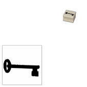 スケルトン鍵シルエットアートスタンプ ラバースタンプ (押印)