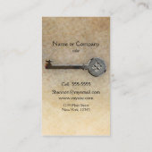 スケルトン鍵ヴィンテージルッキングアンティーク 名刺 (裏面)