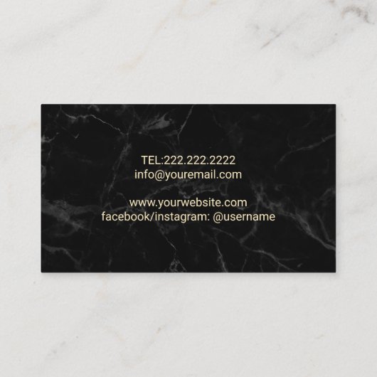 スケルトン鍵実在エテート不動産仲介業者大理石 名刺 (裏面)