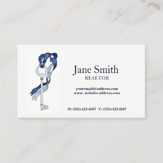 スケルトン鍵水色エステ実在ーモダント 名刺