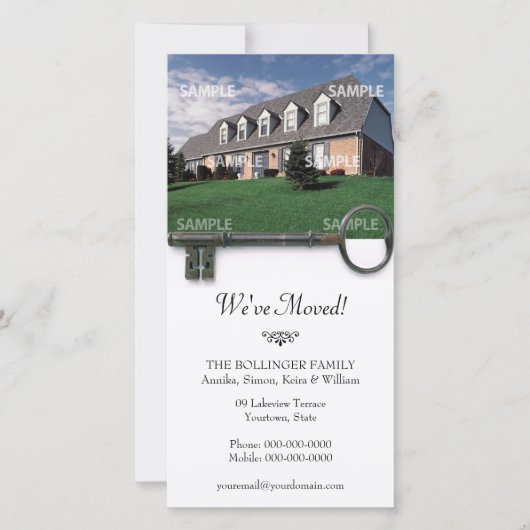 スケルトン鍵移動告知フォトカード 案内状 (正面)