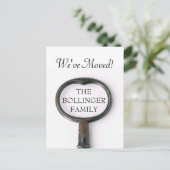 スケルトン鍵移動案内はがき 案内ポストカード (スタンド正面)