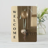 スケルトン鍵&ドアアンティーク引っ越し祝いパーティー招待状 招待状 (スタンド正面)