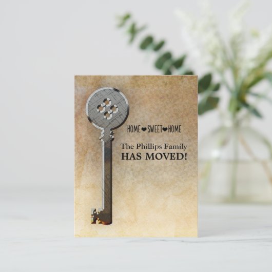 スケルトン鍵 – 我々は新しいホームアナウンスメントを移動 案内ポストカード (スタンド正面)