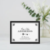 スケルトン鍵 |白黒新しいアドレス 案内ポストカード (スタンド正面)