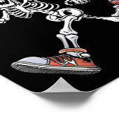 スケルトン面白いハロウィーンの衣装の男性の女性の子供 ポスター (角)