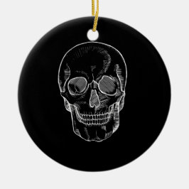 スケルトン顔オン セラミックオーナメント