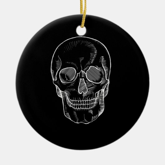 スケルトン顔オン セラミックオーナメント (正面)