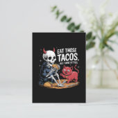 スケルトン食べおもしろいズ・タコスとペット・ザ・猫ちゃん ポストカード (スタンド正面)