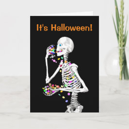 スケルトン食べズハロウィーンキャンディ カード