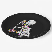 スケルトン食べズハロウィーンキャンディ ペーパープレート (アングル)