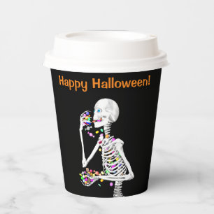 スケルトン食べズハロウィーンキャンディ 紙コップ