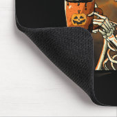 スケルトン飲みコーヒーおもしろいスカルハロウィンコス マウスパッド (コーナー)