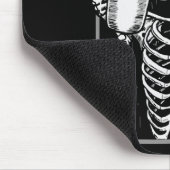 スケルトン飲みコーヒーおもしろいスカルメンズウィメンズハル マウスパッド (コーナー)