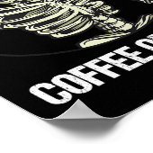 スケルトン飲みコーヒーヴィンテージメンズハロウィーンCos ポスター (角)