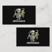 スケルトン飲みコーヒーヴィンテージメンズハロウィーンCos 名刺 (正面/裏面)