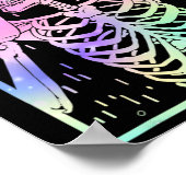 スケルトン飲みコーヒー女性男性ハロウィンコスト ポスター (角)