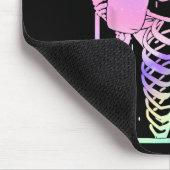 スケルトン飲みコーヒー女性男性ハロウィンコスト マウスパッド (コーナー)