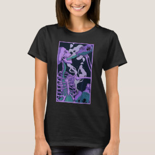 スケルトン飲み毒パステルゴシックオカルトアート Tシャツ