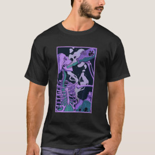スケルトン飲み毒パステルゴシックオカルトアート Tシャツ