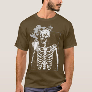 スケルトン飲料コーヒーリペーパー死飲みコーヒー Tシャツ