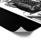 スケルトン飲用テキーラと喫煙 ポスター (角)