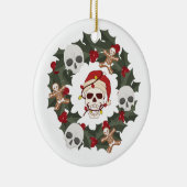 スケルトン飾クリスマスリースオン セラミックオーナメント (右)