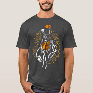 スケルトン馬とブロンクライダーハロウィーンの衣装 Tシャツ