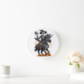 スケルトン馬の騎手 ラウンド壁時計 (ホーム)