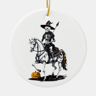 スケルトン馬騎士 - ハロウィンのスケルトン セラミックオーナメント
