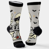 スケルトン魅力的ハロウィーンソックス – おもしろい&ユニーク ソックス (傾斜あり)