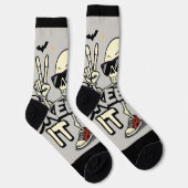スケルトン魅力的ハロウィーンソックス – おもしろい&ユニーク ソックス (右)