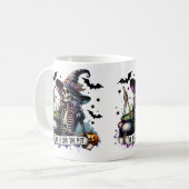 スケルトン魔女をポットする時間 コーヒーマグカップ (正面左)