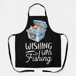 スケルトン魚釣りをテーマにした エプロン