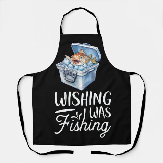 スケルトン魚釣りをテーマにした エプロン (正面)