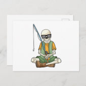 スケルトン魚釣り付き魚釣り棒 ポストカード (正面/裏面)