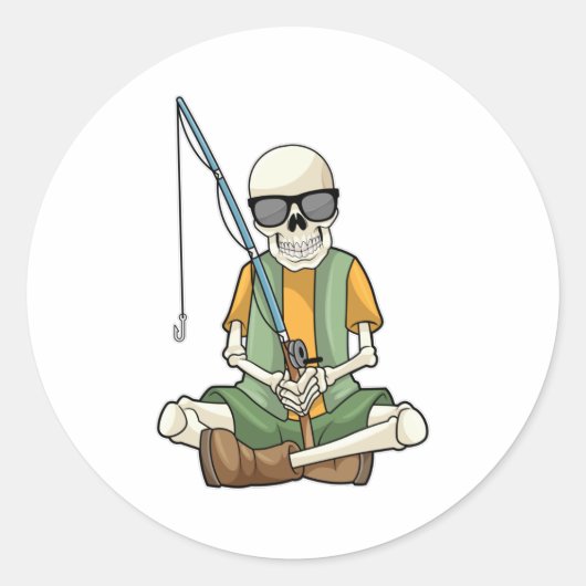 スケルトン魚釣り付き魚釣り棒 ラウンドシール (正面)