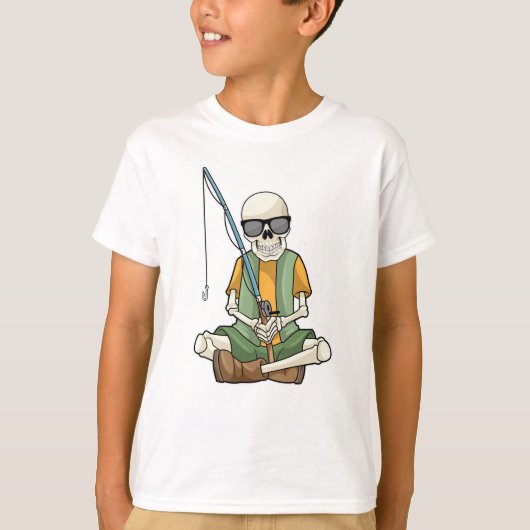 スケルトン魚釣り付き魚釣り棒 Tシャツ (正面)