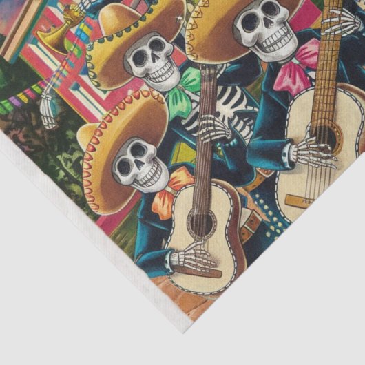 スケルトン鮮やかマリアチバンドディアデロスムエルトス 薄葉紙 (詳細)