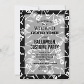 スケルトン黒のハロウィーン 招待状 (正面)
