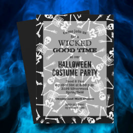 スケルトン黒のハロウィーン 招待状